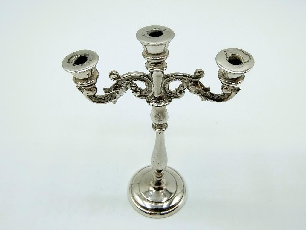Zilveren miniatuur kandelaar, D. Aubert, Den Haag, 925