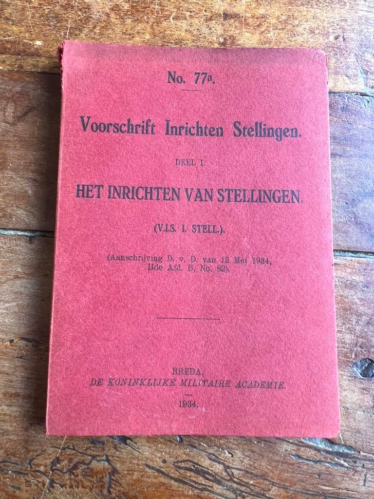 Nederlands mobilisatie voorschrift stelling loopgraaf 1934, Verzamelen, Ophalen of Verzenden, Nederland