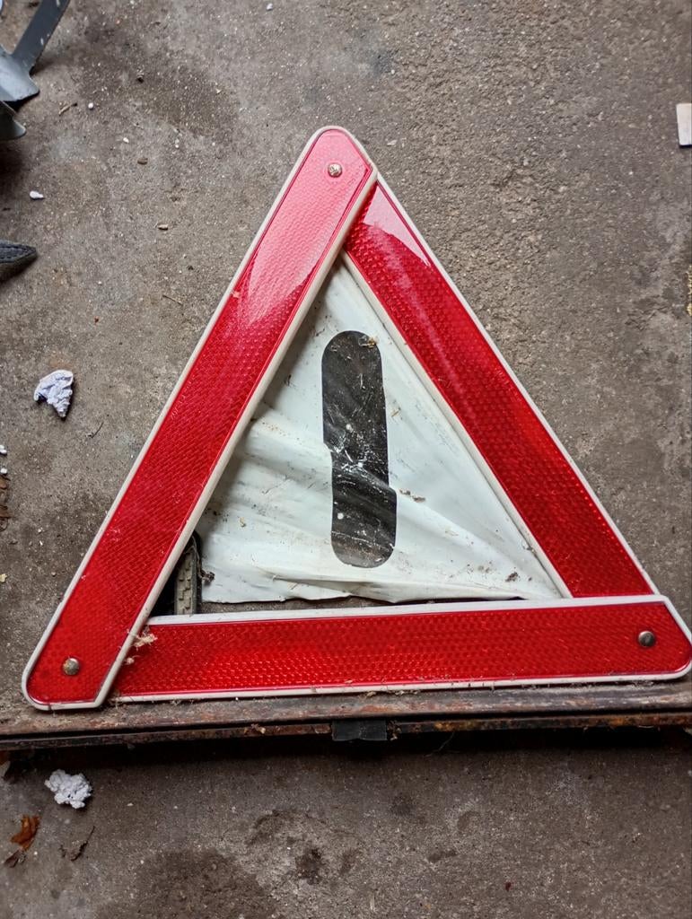 Gevarendriehoek Opvouwb.met zwaar ijzerkruis, windva, Ophalen, Gebruikt