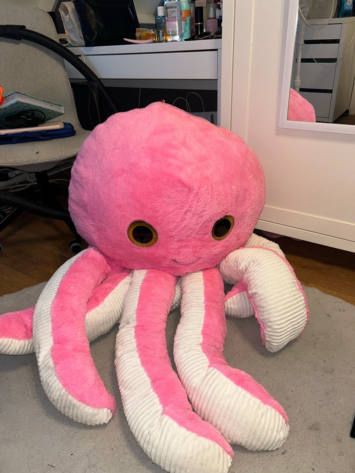 Grote roze knuffel in de vorm van een octopus, Ophalen, Overige typen, Zo goed als nieuw, Roze