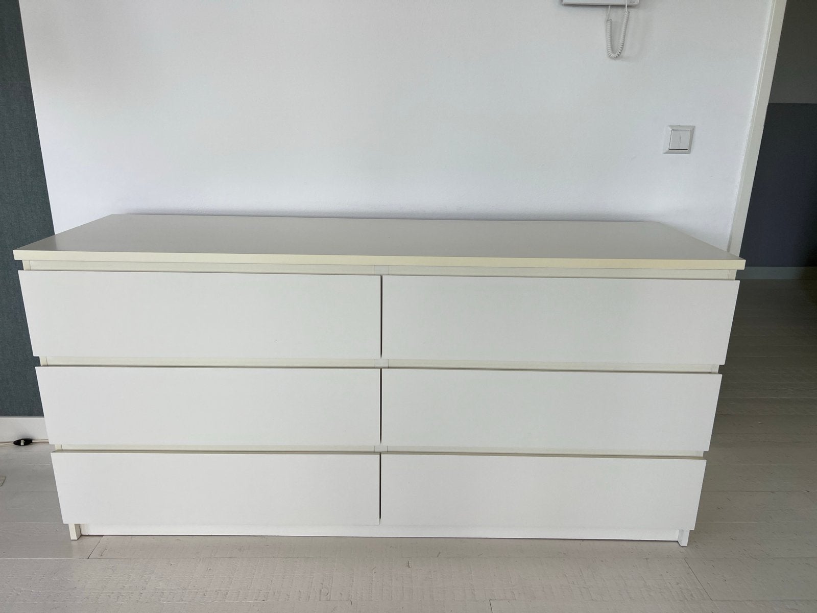 Ikea Malm ladekast wit met 6 laden in zeer goede staat, Huis en Inrichting, Kasten | Ladekasten, Ophalen, Overige materialen, Gebruikt