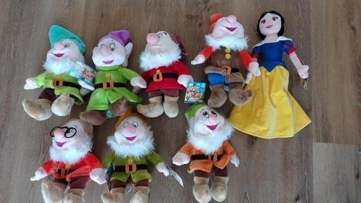 Sneeuwwitje en de Zeven Dwergen knuffels, Ophalen of Verzenden, Zo goed als nieuw, Overige typen