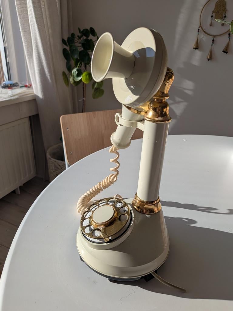 Vintage Candlestick Telefoon (1973) – Ivoor/Goud, Ophalen of Verzenden