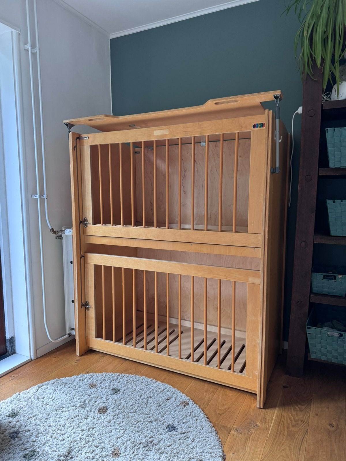 Ledikant stapelbed baby 60x120, Ophalen, Gebruikt, Hoogslaper of Stapelbed, Minder dan 140 cm