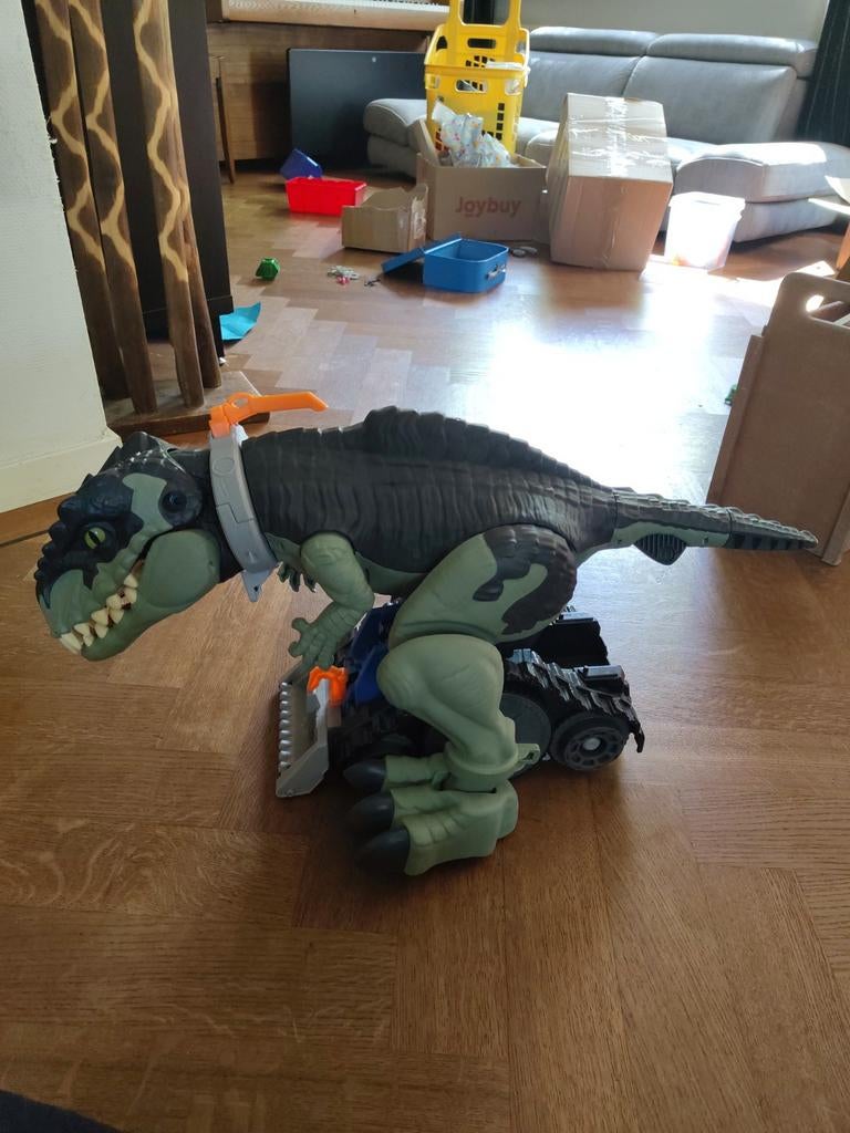 Dino speelgoed met voertuig - T-Rex actiefiguur, Ophalen, Gebruikt