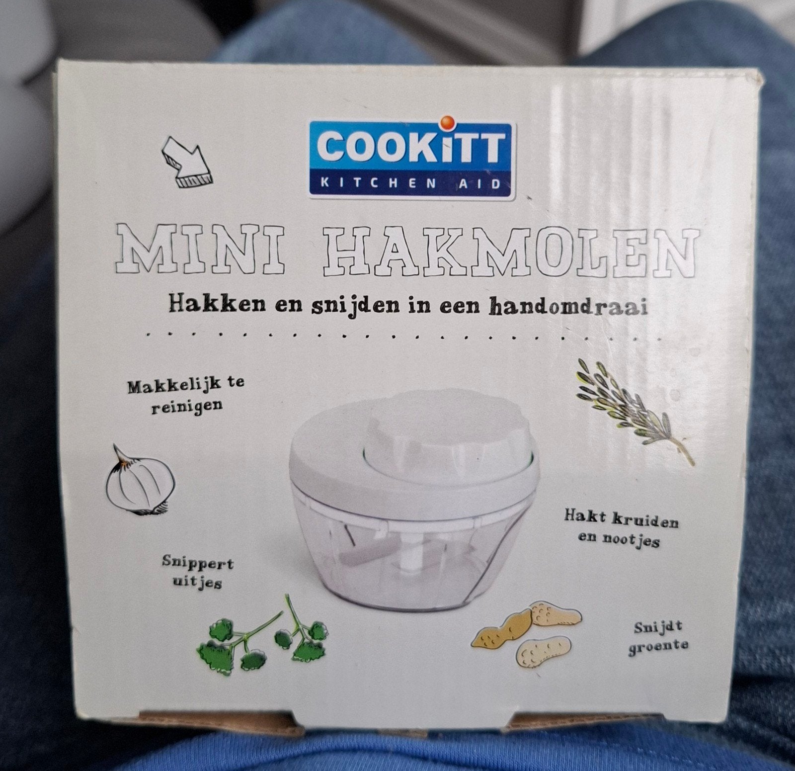 Cookitt Mini Hakmolen - Hakken en snijden in een handomdraai, Ophalen, Overige typen, Kunststof, Nieuw