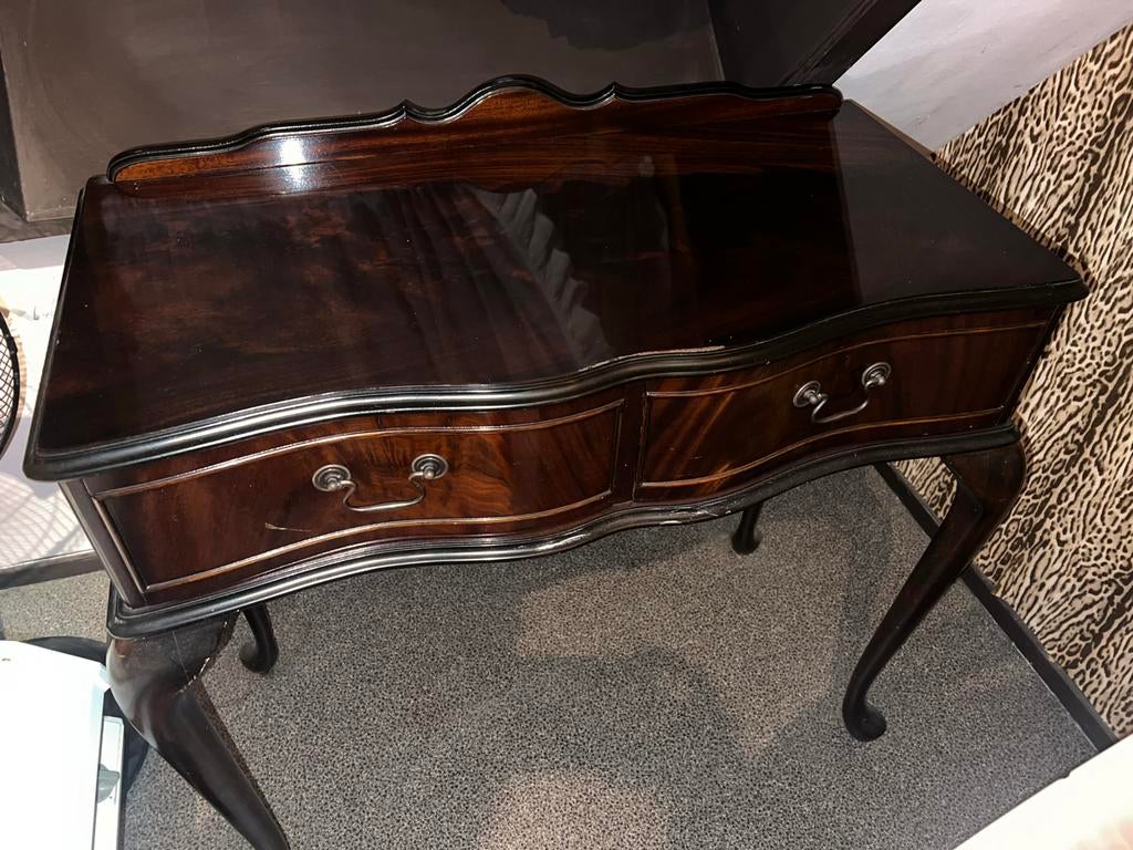 Antieke mahoniehouten sidetable/haltafel met lades, Antiek en Kunst, Antiek | Meubels | Tafels, Ophalen
