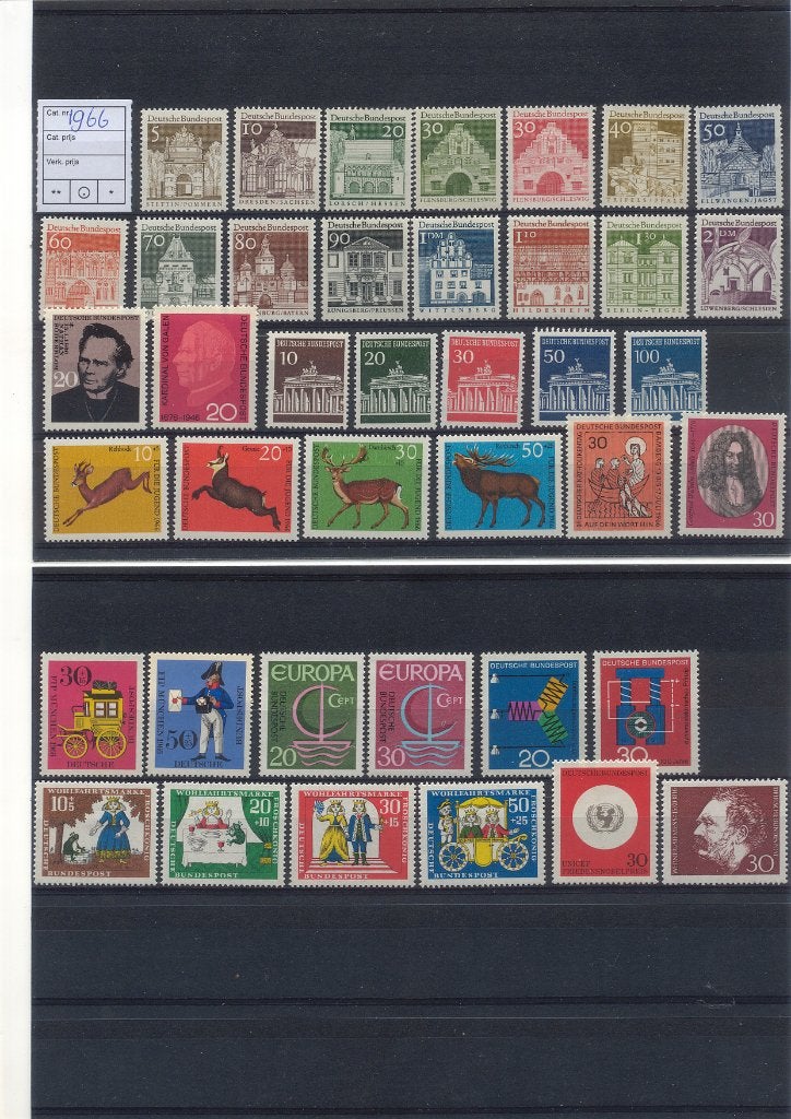 Duitsland, Bund, BRD, 1966, postfris compleet., Ophalen of Verzenden, BRD, Postfris
