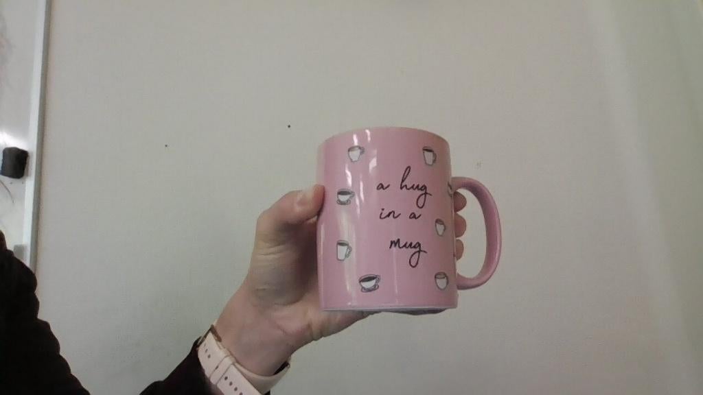 Roze mok - theemok - a hug in a mug - koffiebeker, Huis en Inrichting, Keuken | Servies, Ophalen, Gebruikt, Overige stijlen, Kop(pen) en/of Schotel(s)