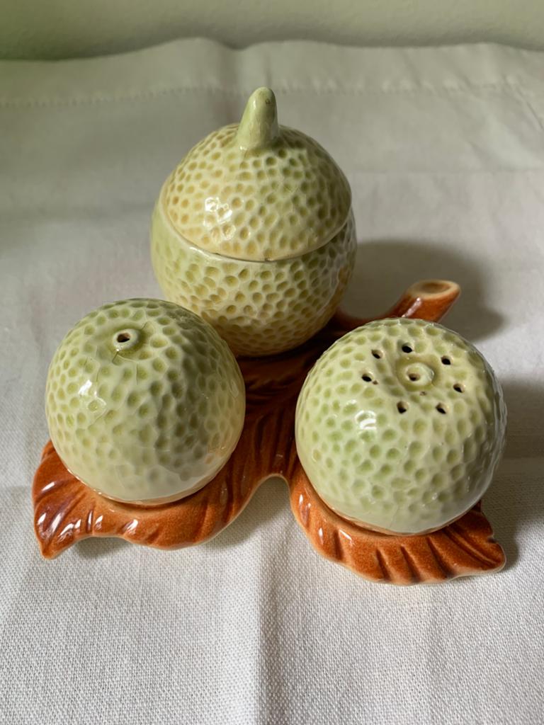 Vintage peper/zout/ mosterd setje, Ophalen of Verzenden, Zo goed als nieuw, Overige stijlen, Overige typen