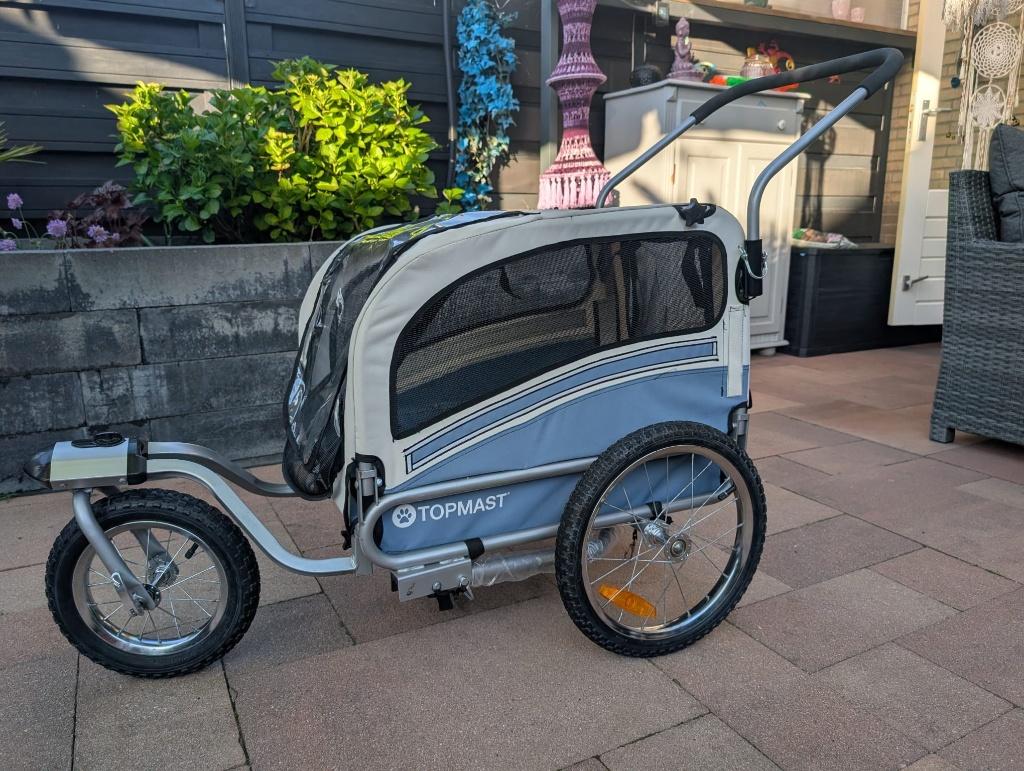Fiets/wandel kar Jogger, Ophalen, Topmast, Opvouwbaar, 20 tot 40 kg
