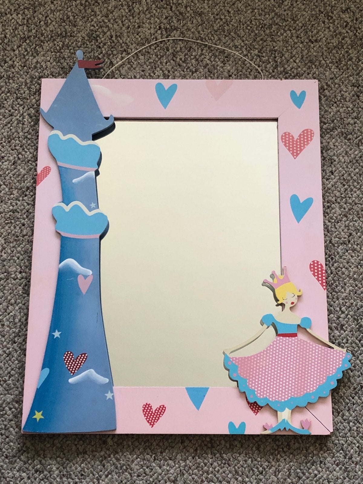 Prinsessen spiegel voor kinderkamer, Gebruikt, Ophalen of Verzenden, Minder dan 100 cm, Rechthoekig