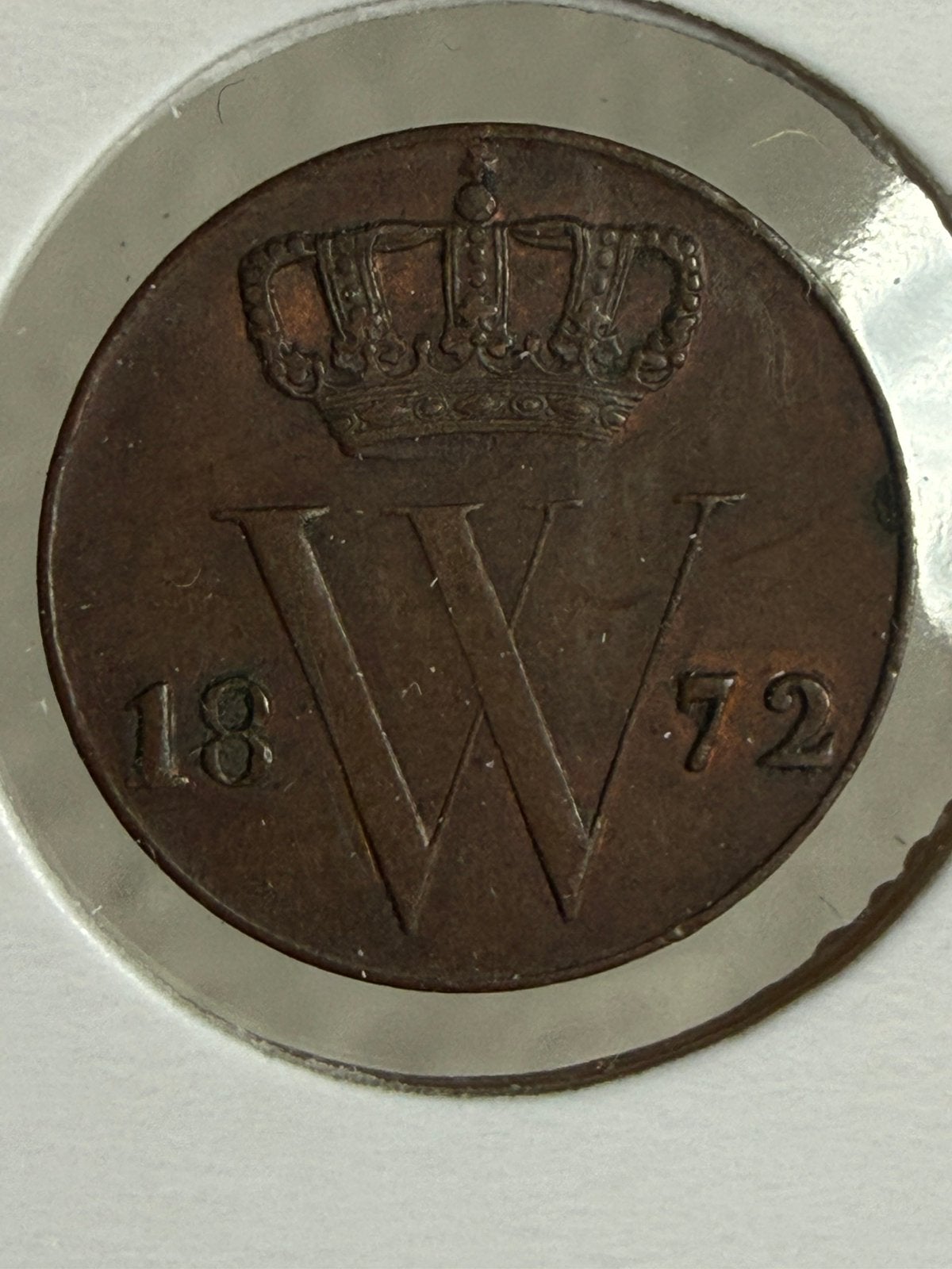 Halve cent 1872 Willem III, Ophalen of Verzenden, Koning Willem III, Overige waardes, Losse munt