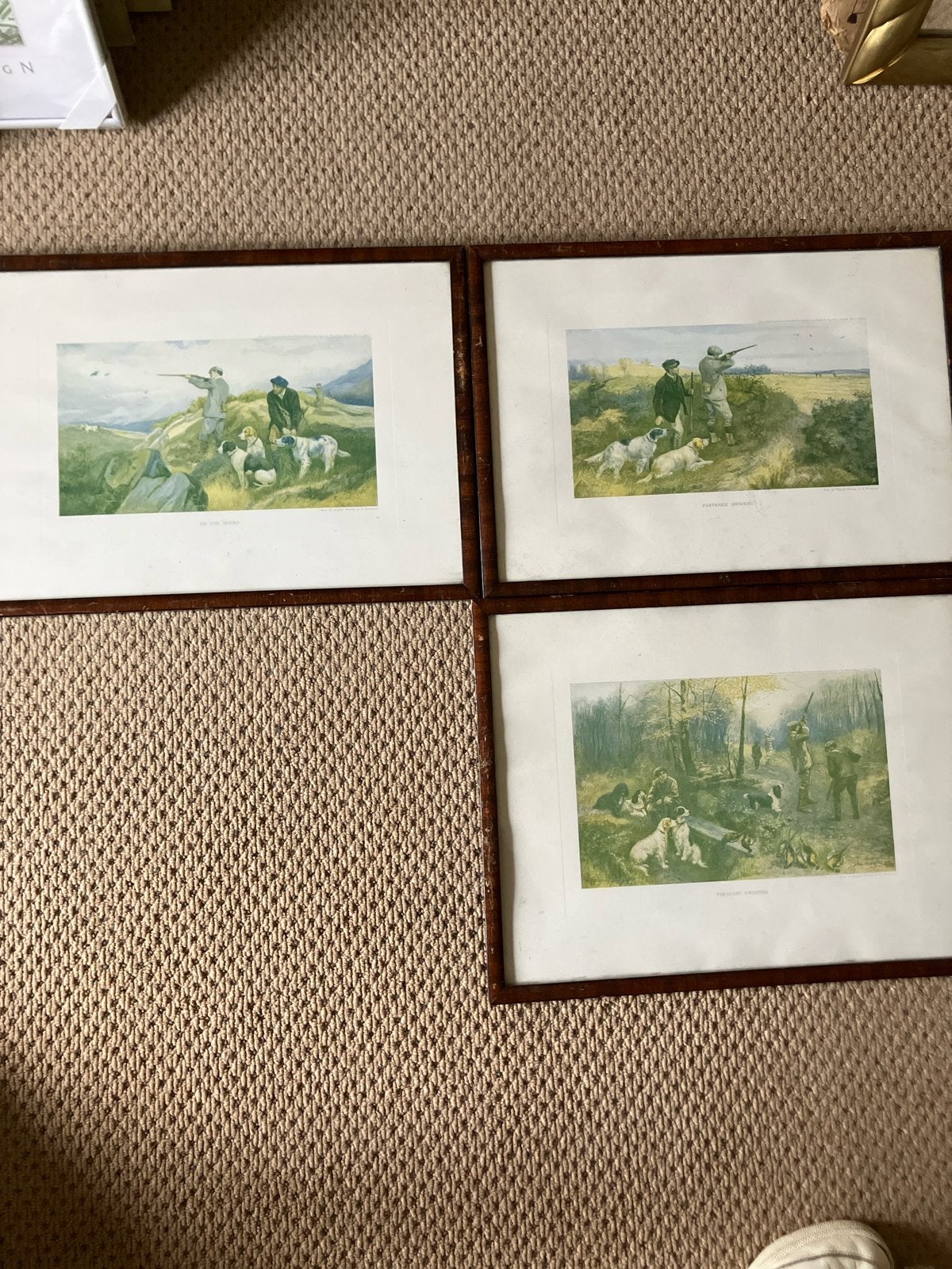 3 antieke jachtprenten - Norah Drummond (ca. 1930), Ophalen of Verzenden