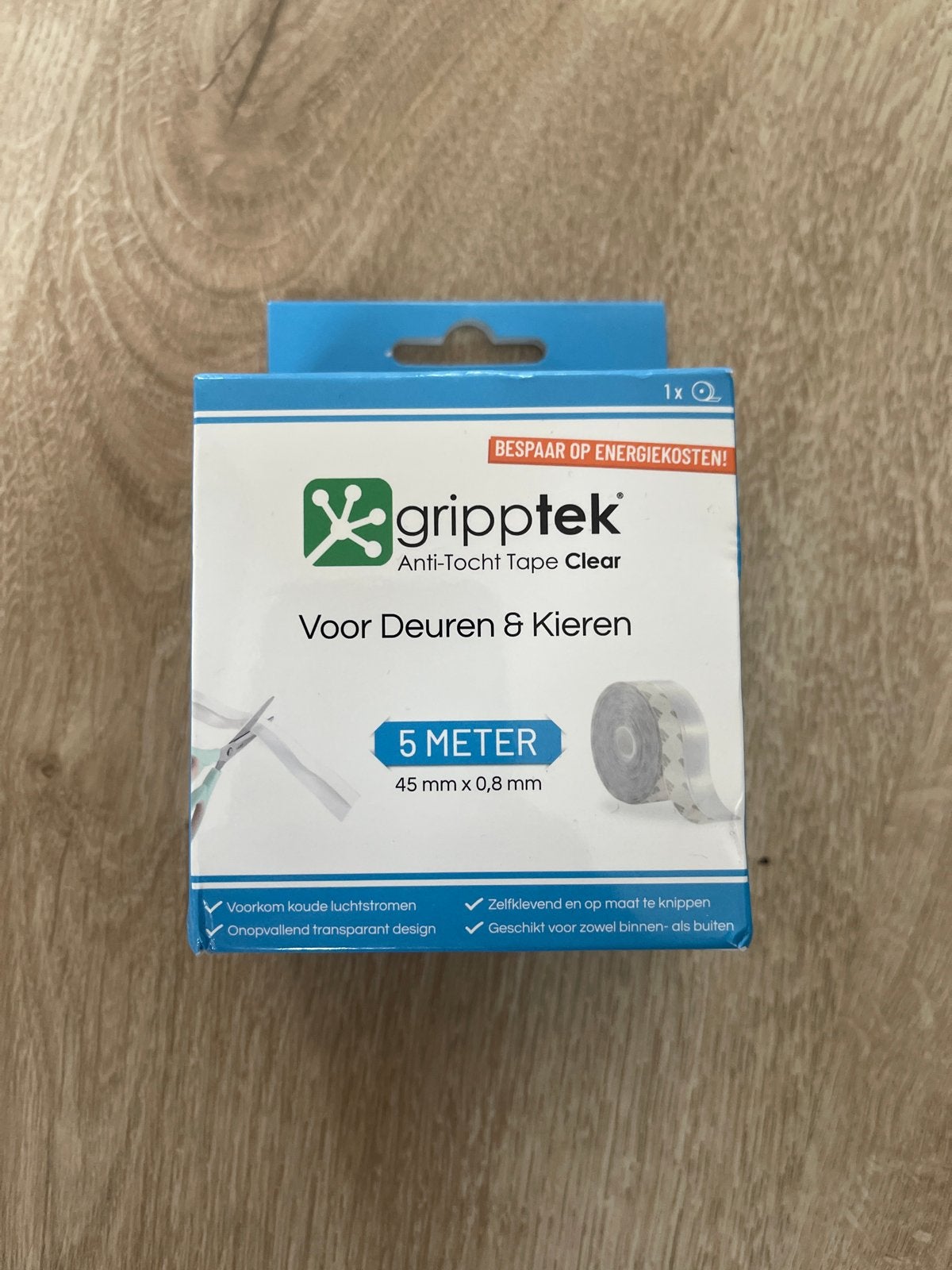 Griptek Anti-Tocht Tape Clear - 5 Meter, Ophalen, Overige materialen, 4 tot 8 cm, Nieuw