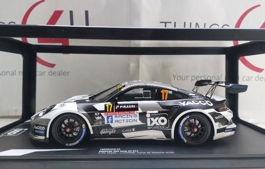 Ixo 1:18 Porsche 911 (992) Rally GT Rally de Wallonië Cecco, Hobby en Vrije tijd, Ophalen of Verzenden, Nieuw, Auto, Overige merken