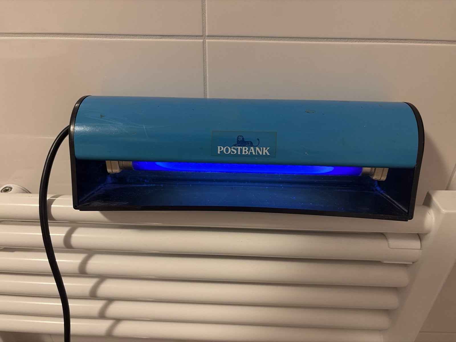 Vintage Postbank UV-lamp voor valsgelddetectie, Blauw, Overige merken, Gebruikt, Kunststof
