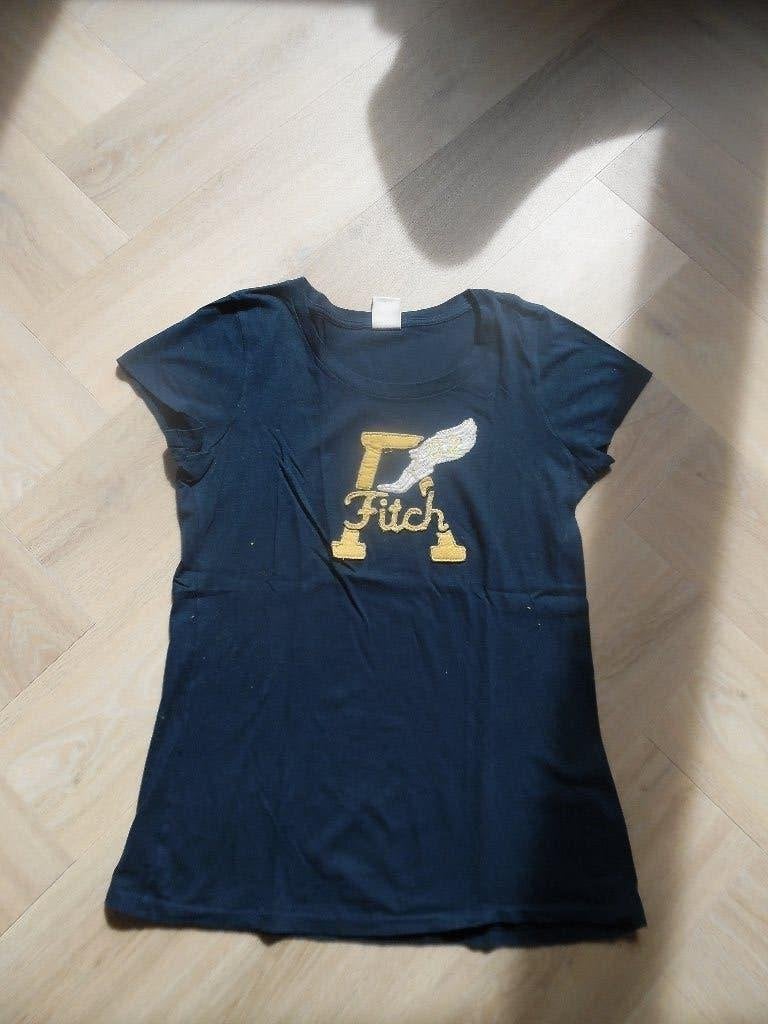 Abercrombie & Fitch T-shirt - Donkerblauw met logo, Maat 38/40 (M), Blauw, Ophalen of Verzenden, Korte mouw