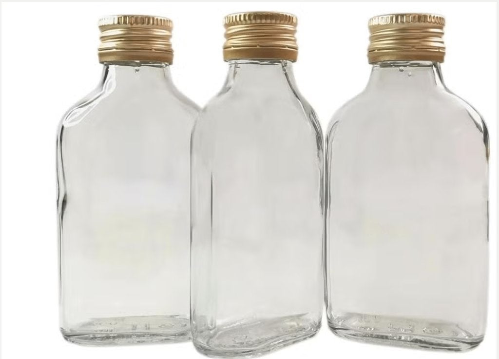 Glazen flesjes 50ml met gouden doppen | umrah | hadj | feest, Ophalen of Verzenden, Nieuw, Overige typen