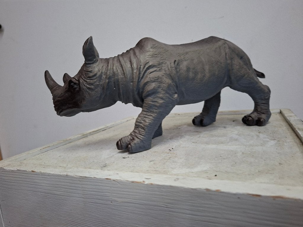 beeld van schitterende neushoorn, Ophalen of Verzenden, Zo goed als nieuw, Mens