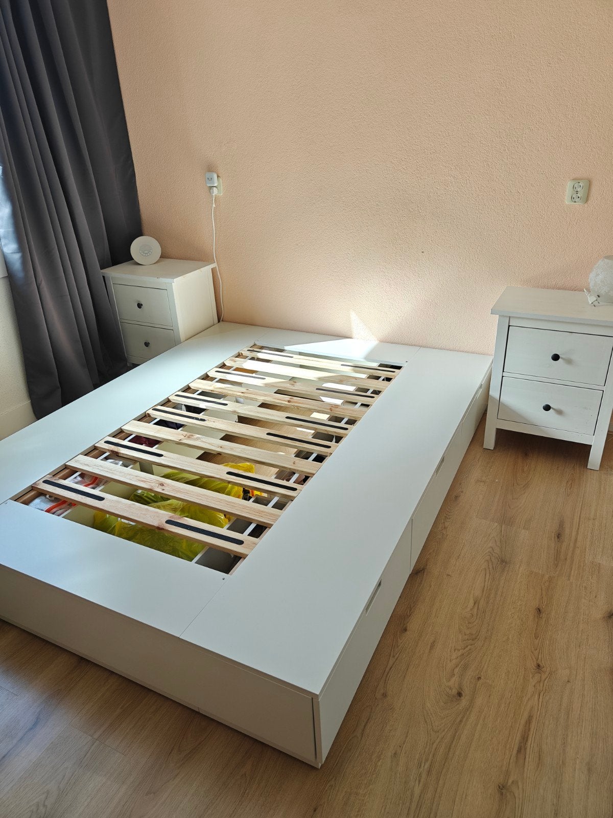 bed ikea nordli 160x200, Ophalen, Wit, Tweepersoons, Zo goed als nieuw