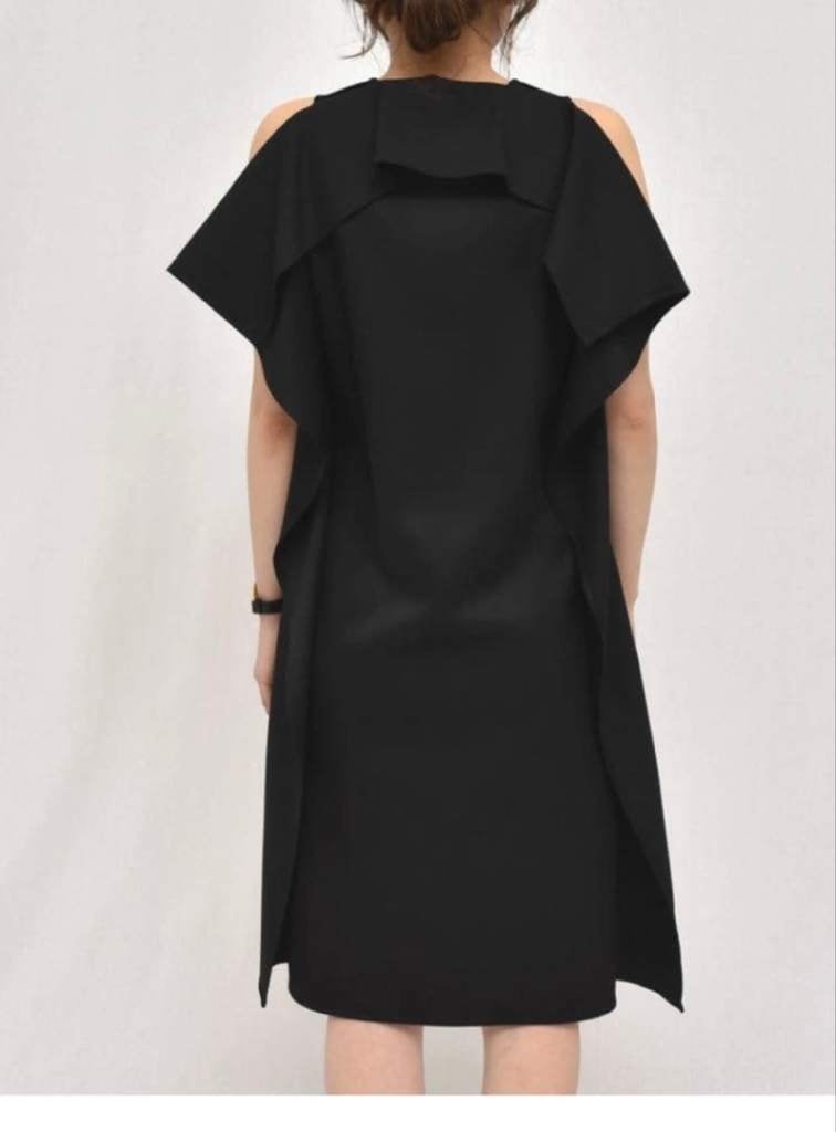Margiela MM6 black jurk in wool mix size IT42 / M/L, Maat 38/40 (M), Zwart, Ophalen of Verzenden, Zo goed als nieuw