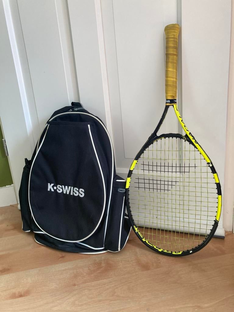 K-Swiss tennisrugzak + racket Babolat, Zo goed als nieuw, Racket, Babolat, Ophalen