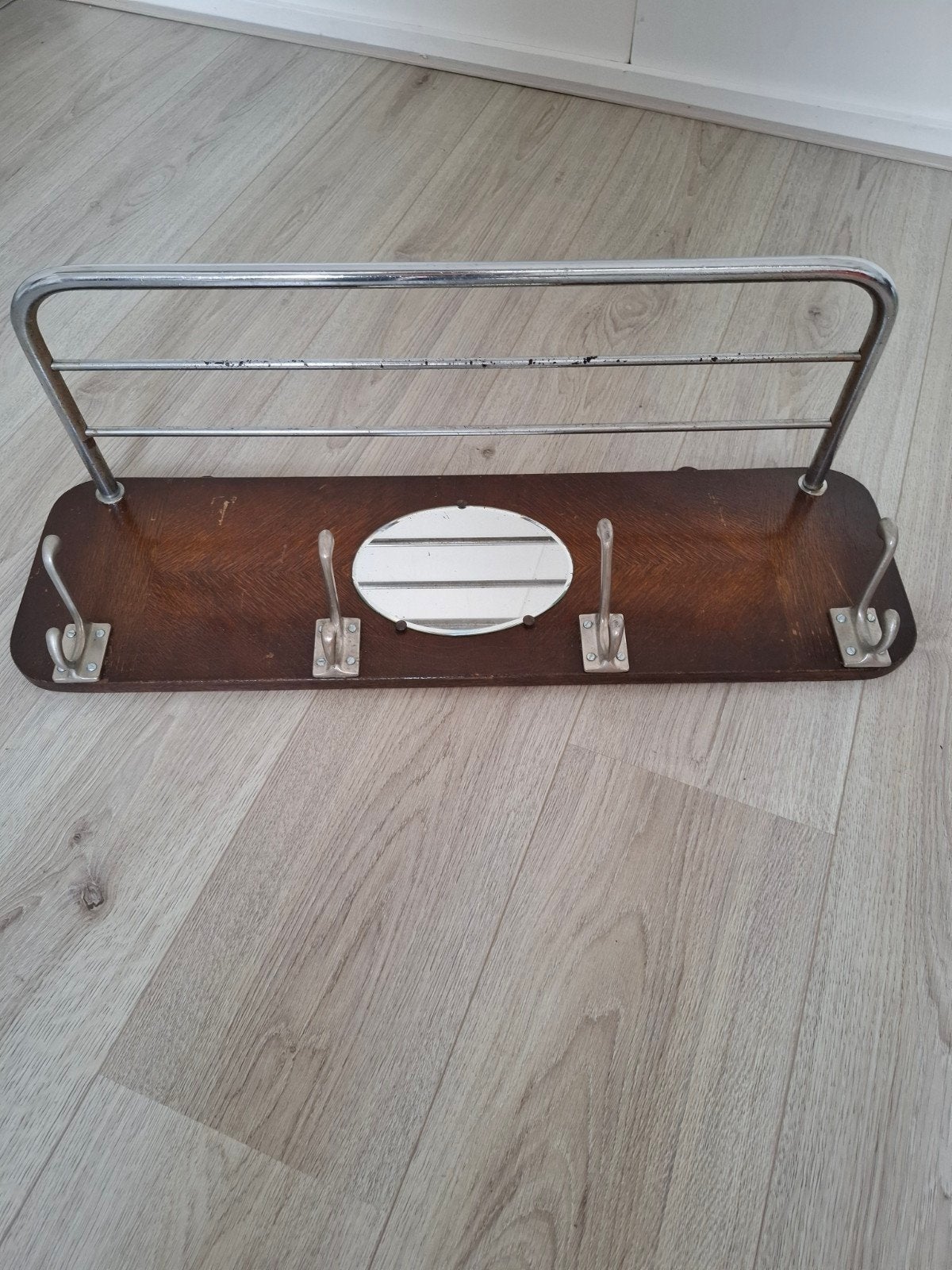 houten kapstok met hoedenrek oudje, Gebruikt, Minder dan 100 cm, Hout, Ophalen