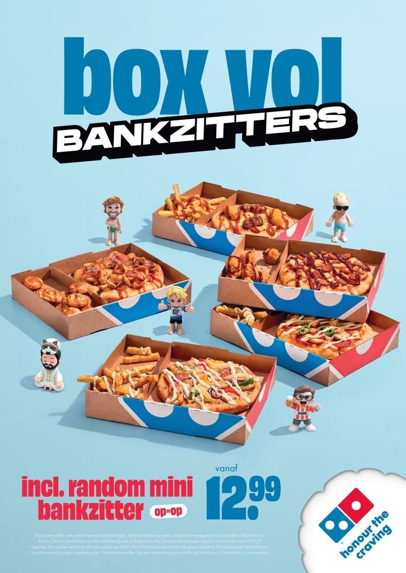 Alle 5 de Bankzitters poppetjes van Domino's (gezocht), Ophalen of Verzenden