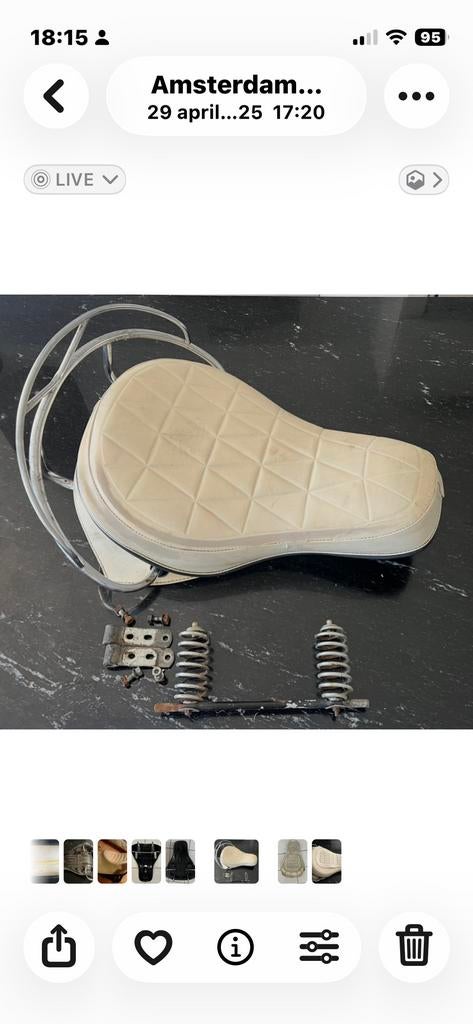 Harley Davidson Shovelhead zadel wit of zwart, Ophalen of Verzenden, Gebruikt