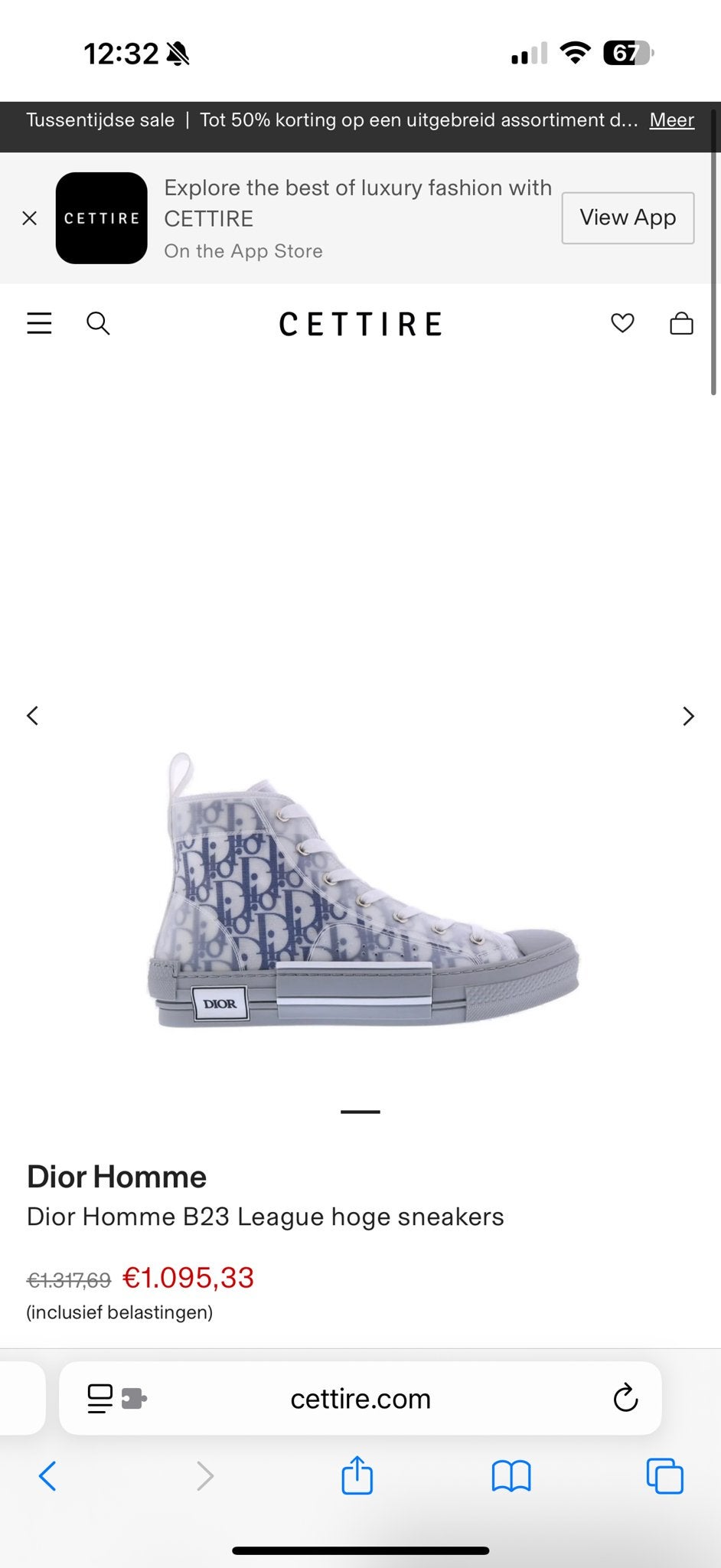 Dior Homme B23 League Hoge Sneakers Maat 43, Kleding | Heren, Blauw, Ophalen of Verzenden, Sneakers of Gympen, Gedragen