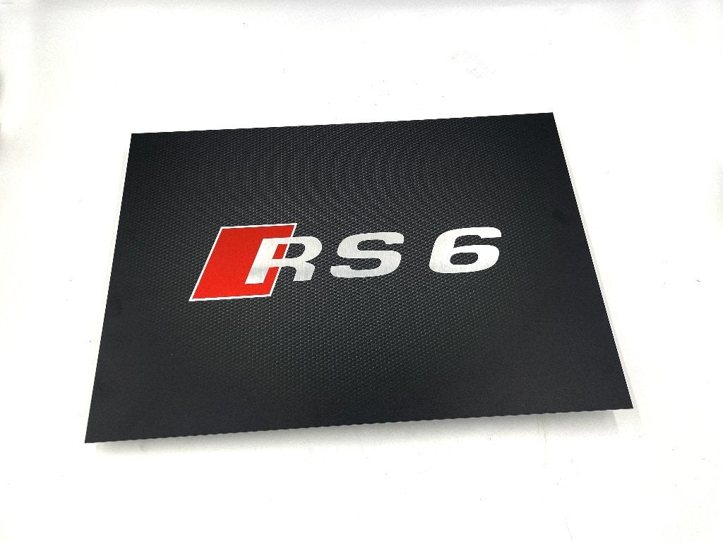 Reclamebord Audi RS6 logo embleem, groot 40x57cm aluminium, Ophalen of Verzenden, Nieuw, Auto's