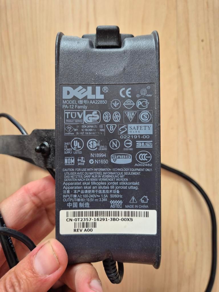 Dell PA-12 Family Laptop Adapter Oplader 2x, Computers en Software, Ophalen of Verzenden, Gebruikt, Dell