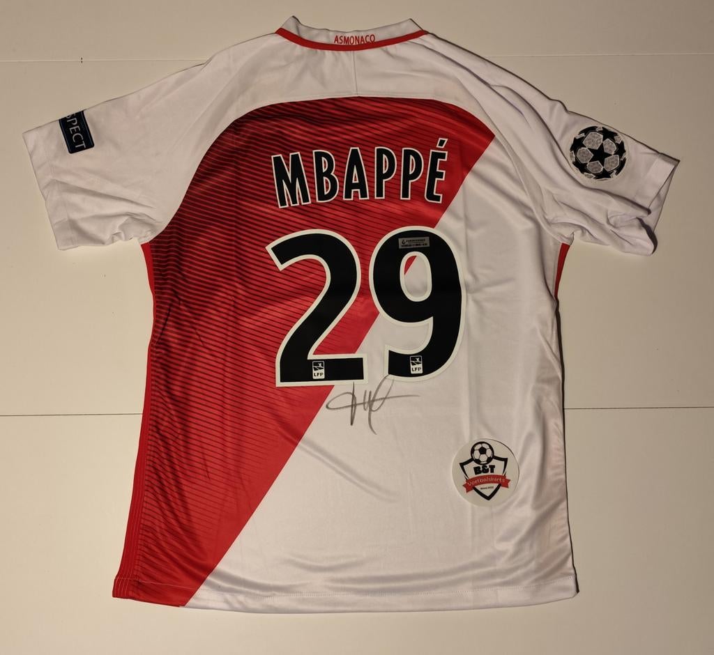 Gesigneerd Kylian Mbappé AS Monaco Shirt #29, Verzamelen, Sportartikelen en Voetbal, Buitenlandse clubs, Shirt, Verzenden, .