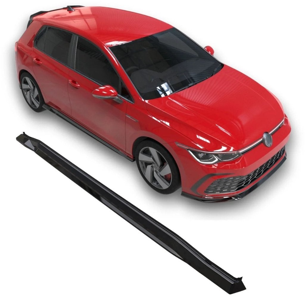 VW Golf Mk8 GTI/GTE/GTD/R-Line Sideskirts V2 Zwart 2020-2024, Auto diversen, Ophalen of Verzenden
