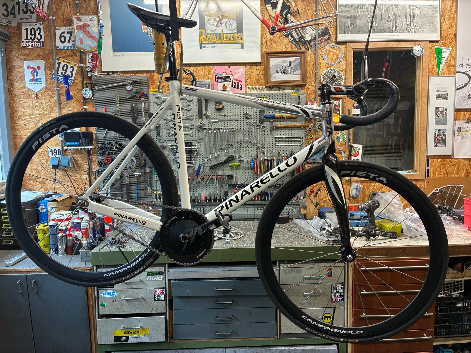 Pinarello Pista Baanfiets, Fietsen en Brommers, Aluminium, Zo goed als nieuw, 53 tot 57 cm, Ophalen