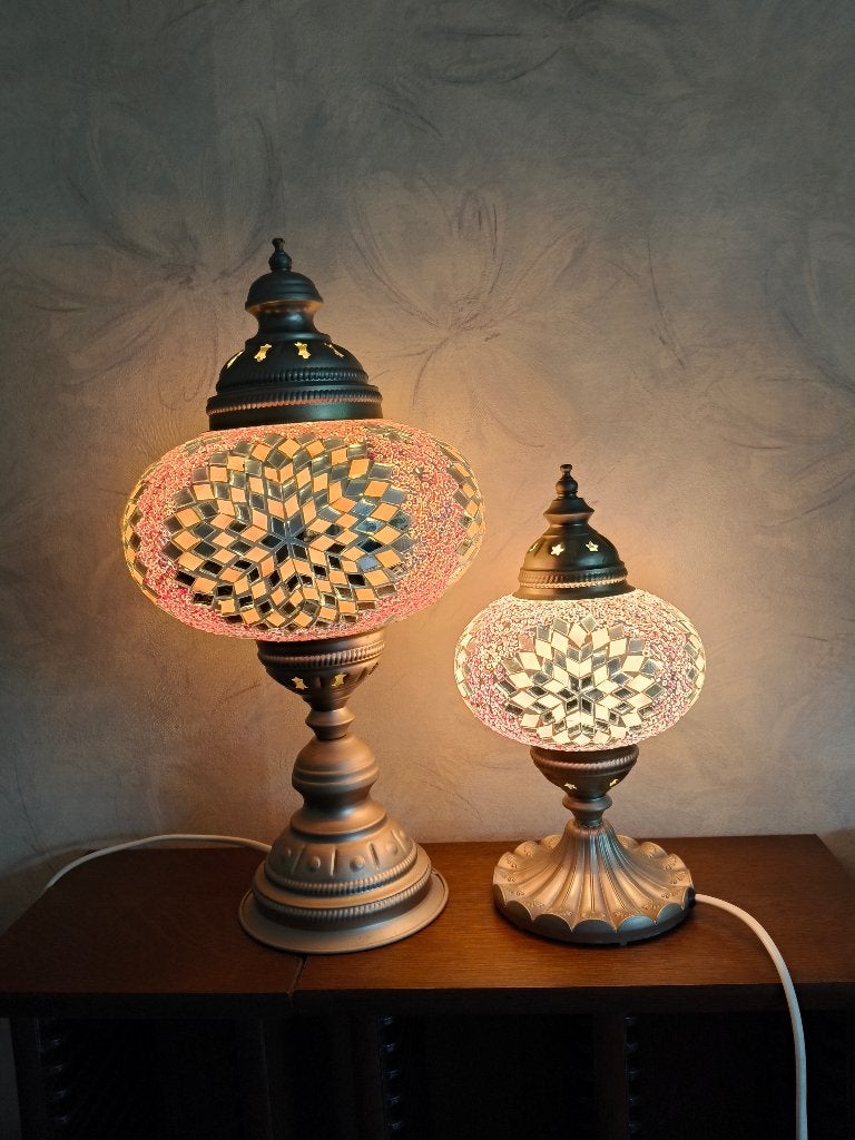 Set Turkse mozaïeklampen – 40 cm & 25 cm, Ophalen, Overige merken, Meerkleurig, Met schakelaar