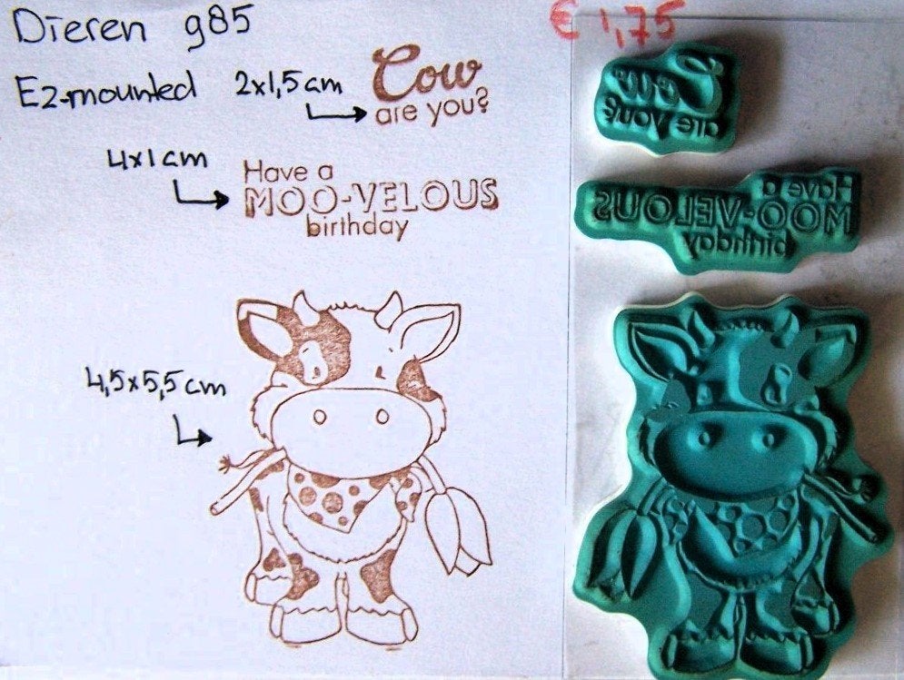 Dieren 985 EZ-mounted stempel, Hobby en Vrije tijd, Ophalen of Verzenden, Gebruikt, EZ-mounted stempel