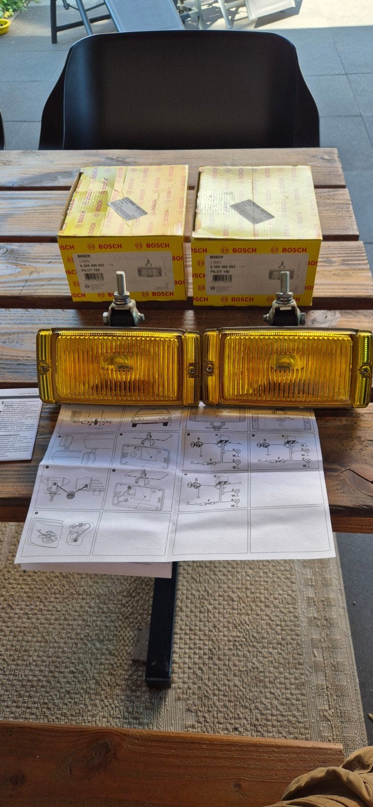 oldtimer youngtimer Bosch pilot 150 mistlampen geel NOS, Ophalen, Nieuw