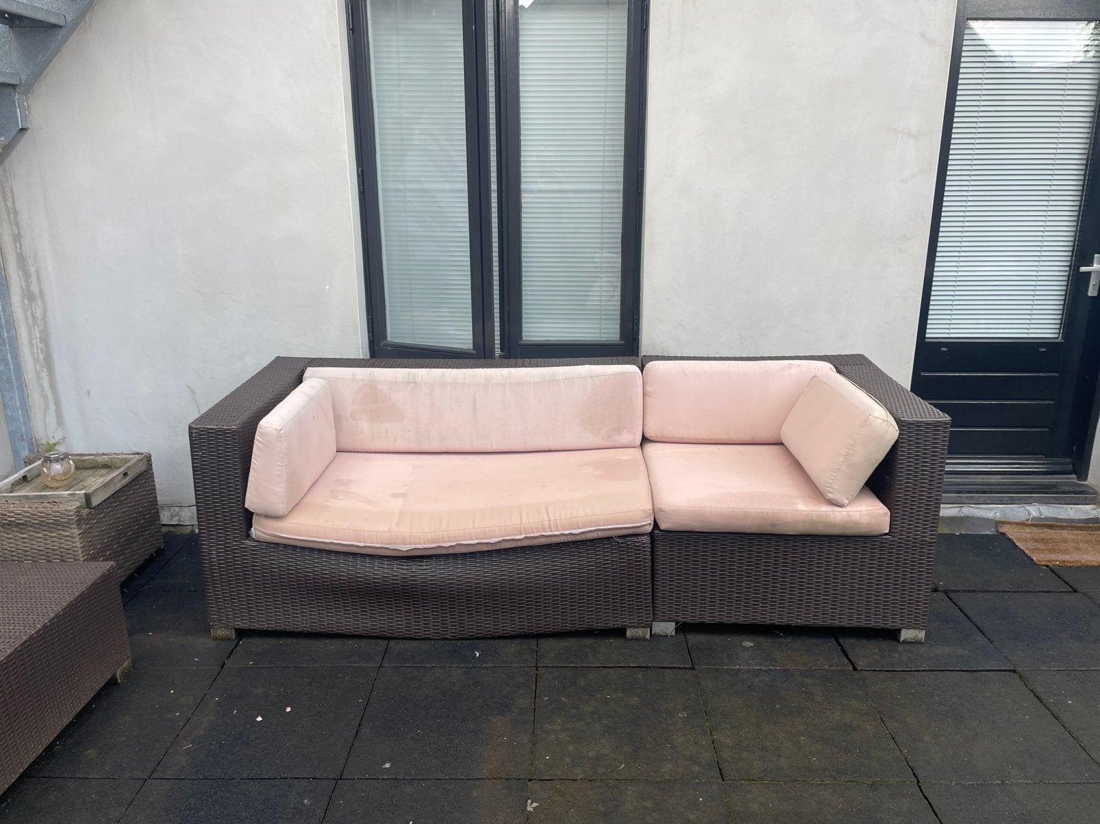 Loungebank buiten, Ophalen, Gebruikt, Bank, 3 zitplaatsen