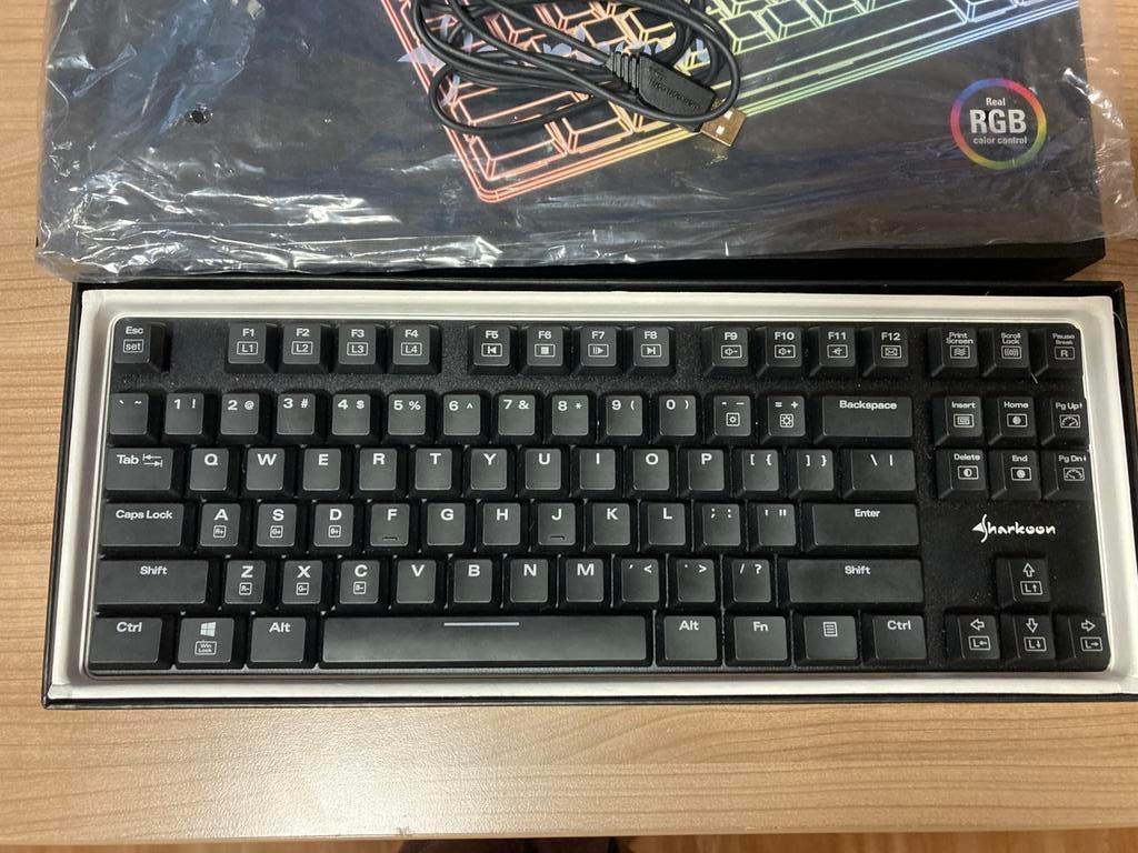 Sharkoon PureWriter TKL RGB Mechanisch blue switches, Computers en Software, Toetsenborden, Ophalen of Verzenden, Zo goed als nieuw