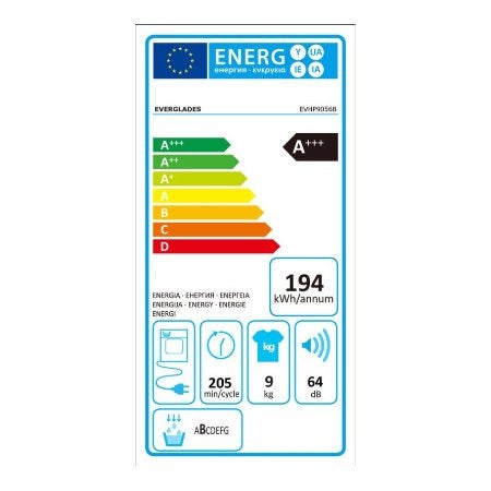 Everglades warmtepompdroger EVHP9056B - Grijs, Witgoed en Apparatuur, Wasdrogers, Nieuw, Everglades Nederland, Info@everglades.nl
