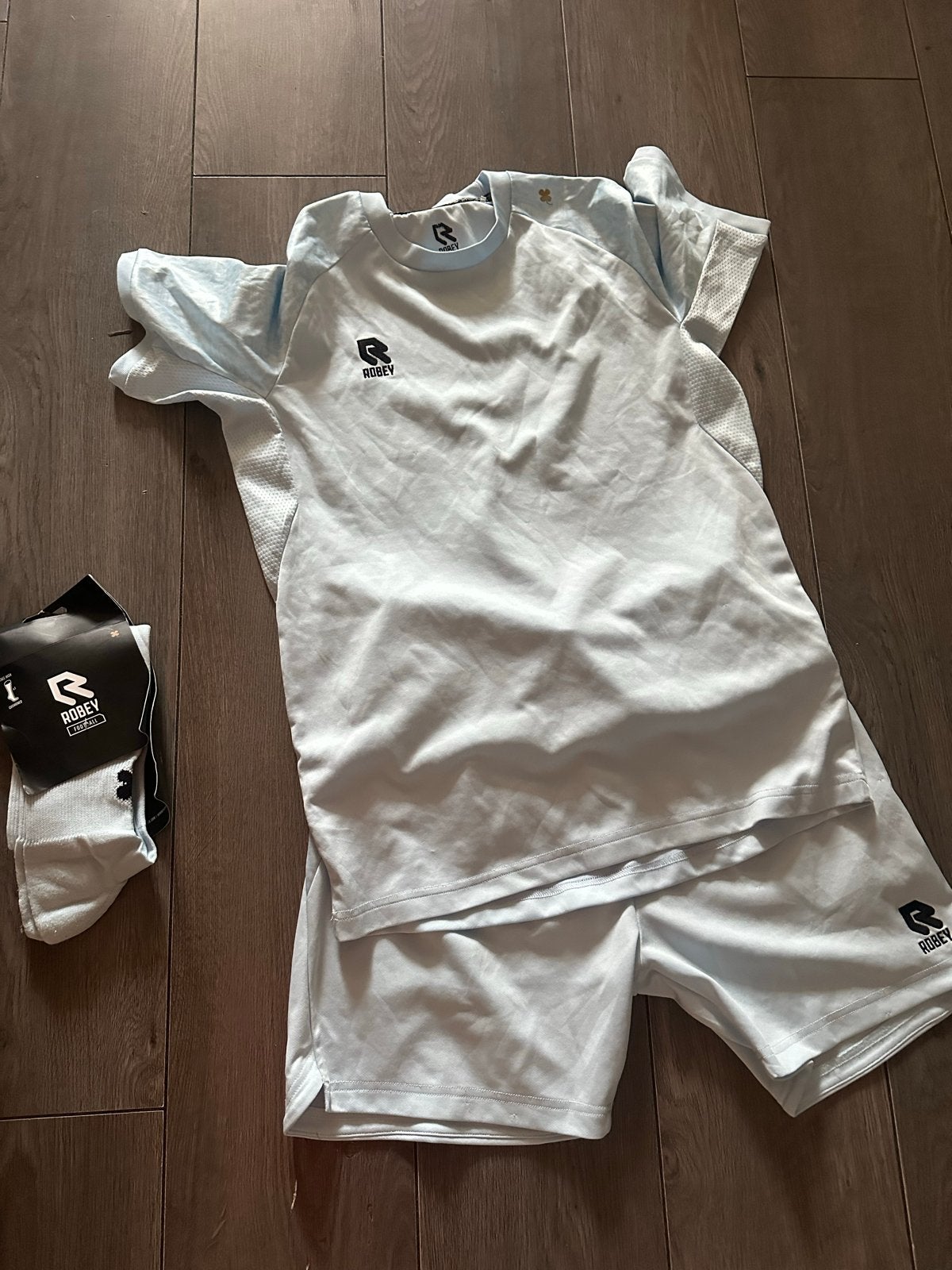 Lichtblauw Robey keepers tenue maat M, Ophalen, Nieuw, Voetbal, Maat 48/50 (M)