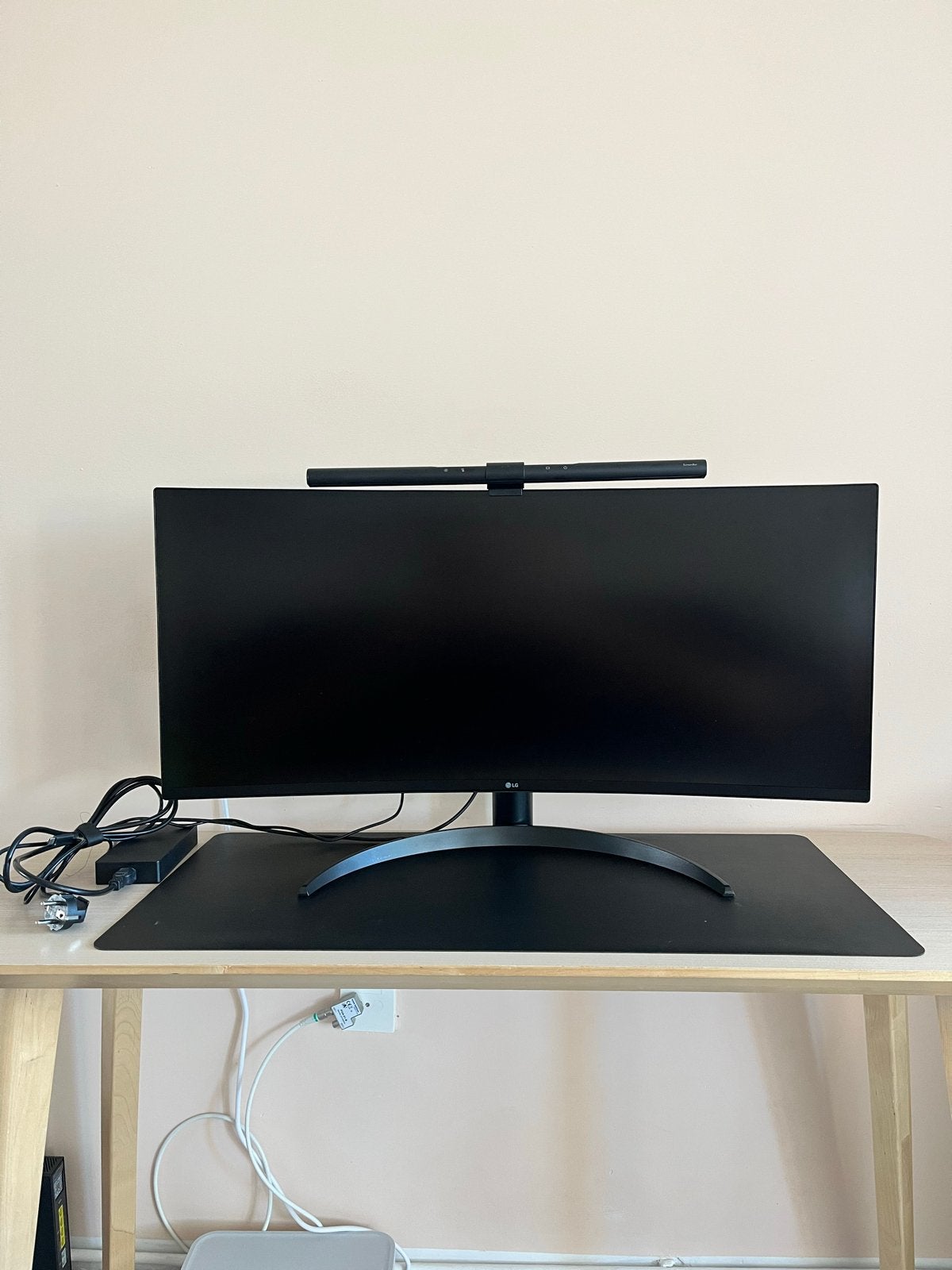 LG 34WR50QC-B Ultrawide Monitor met Benq ScreenBar, Ophalen, HDMI, Curved, VA