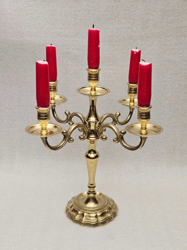 5- armige klassieke Kandelaar, 32 cm, Ophalen of Verzenden, Zo goed als nieuw, Metaal