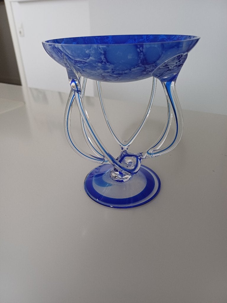 Vintage Jozefina Krosno Poland  jellyfisch schaal, Antiek en Kunst, Ophalen of Verzenden