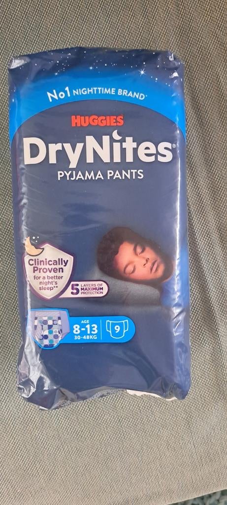Huggies DryNites Pyjama Pants 8-13 jaar (30-48kg) - 9 stuks, Nieuw, Ophalen of Verzenden