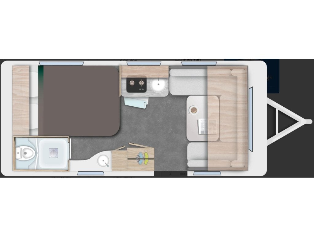 Caravelair Sport Line 455 EX HUUR MODEL 2026 MET MOVER, Rondzit, Bedrijf, Lengtebed, 5 tot 6 meter
