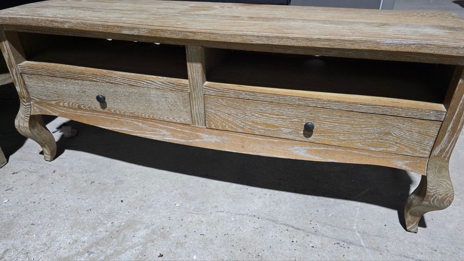 Set van salontafel en TV kast, Ophalen, Gebruikt, 100 tot 150 cm, Landelijk, Rustiek