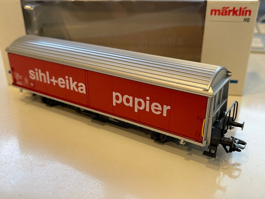 Märklin 4735 4735-95709 Goederenwagon SBB Sihl+Eika-Papier, Wisselstroom, Gebruikt, Wagon, Ophalen of Verzenden